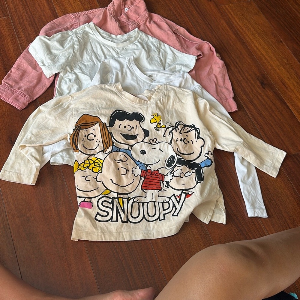 Kids Cartoon Character T-Shirts - White & Cream